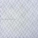 白色涤纶低弹丝 夹丝空气层 曲线长方形针织床垫布