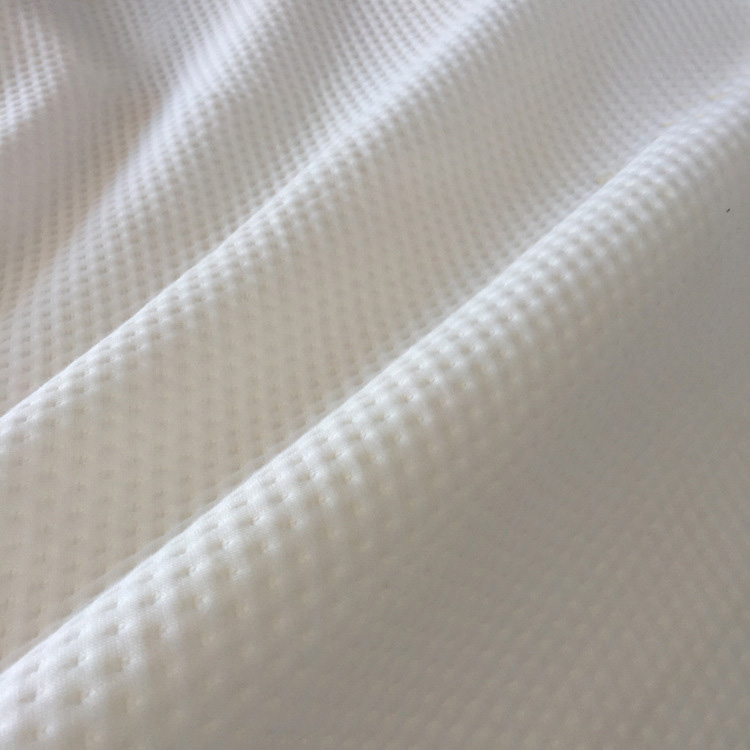 白色涤纶低弹丝 点子夹丝空气层 满天星针织床垫布